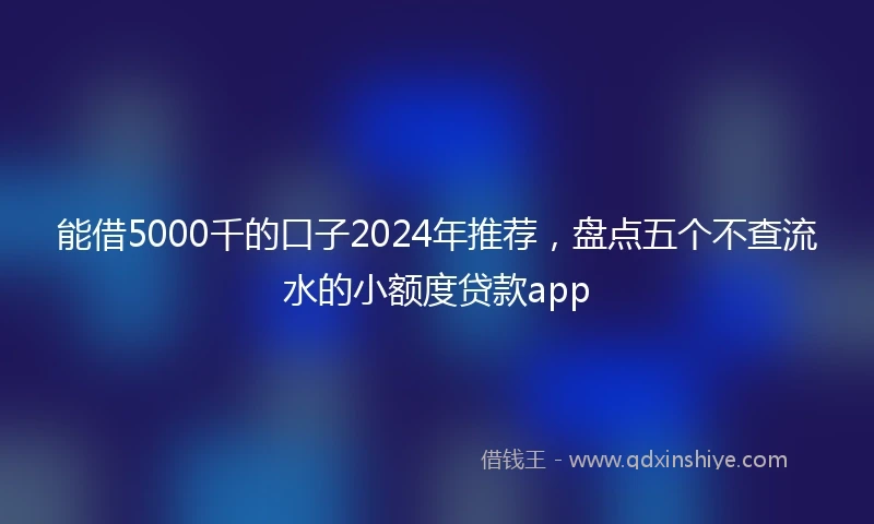 能借5000千的口子2024年推荐，盘点五个不查流水的小额度贷款app