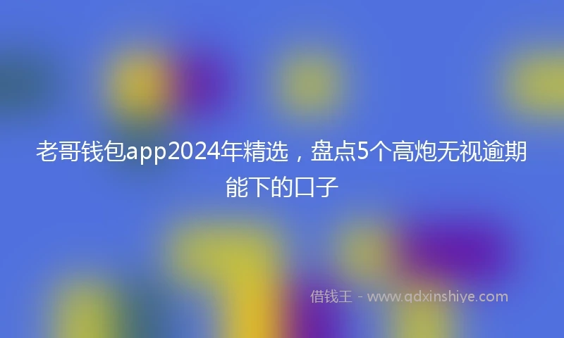老哥钱包app2024年精选，盘点5个高炮无视逾期能下的口子