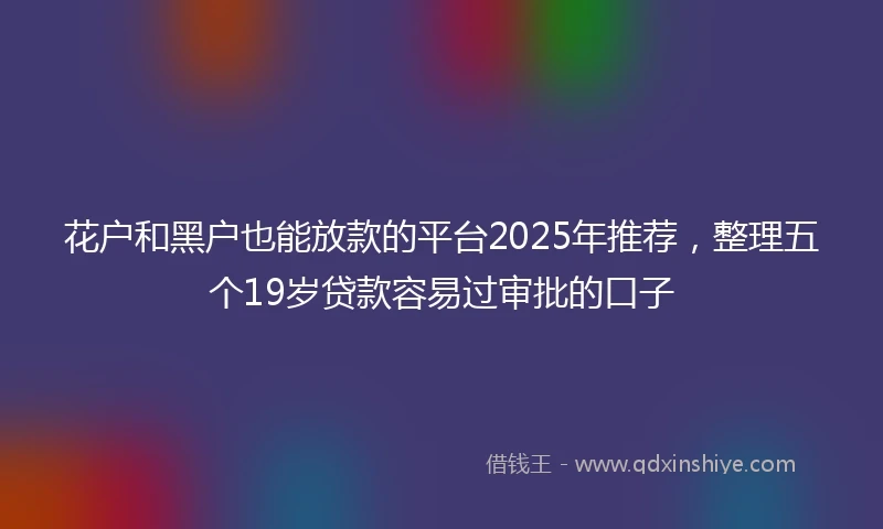 花户和黑户也能放款的平台2025年推荐，整理五个19岁贷款容易过审批的口子