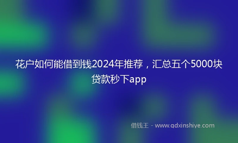 花户如何能借到钱2024年推荐，汇总五个5000块贷款秒下app