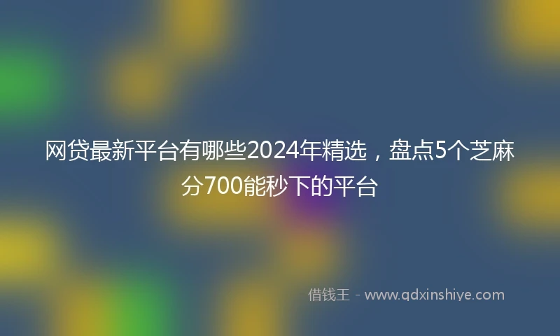 网贷最新平台有哪些2024年精选，盘点5个芝麻分700能秒下的平台