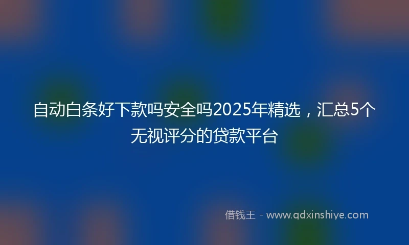 自动白条好下款吗安全吗2025年精选，汇总5个无视评分的贷款平台