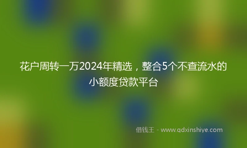 花户周转一万2024年精选，整合5个不查流水的小额度贷款平台