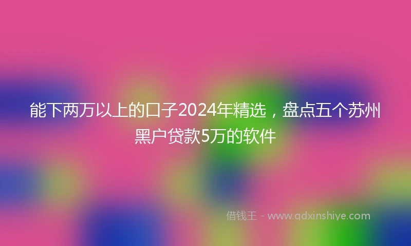能下两万以上的口子2024年精选，盘点五个苏州黑户贷款5万的软件