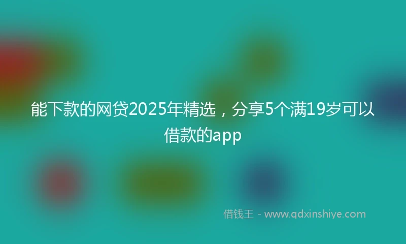 能下款的网贷2025年精选，分享5个满19岁可以借款的app