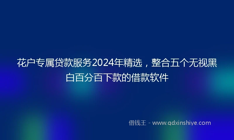 花户专属贷款服务2024年精选，整合五个无视黑白百分百下款的借款软件