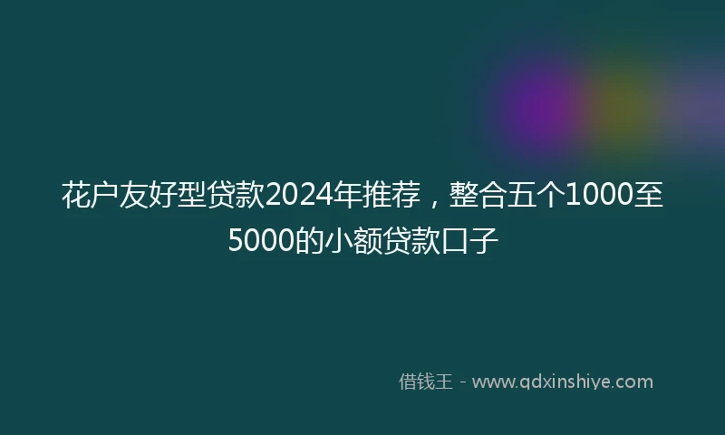 花户友好型贷款2024年推荐，整合五个1000至5000的小额贷款口子