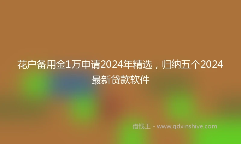 花户备用金1万申请2024年精选，归纳五个2024最新贷款软件