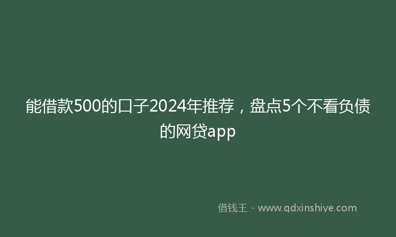 能借款500的口子2024年推荐，盘点5个不看负债的网贷app