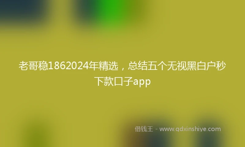 老哥稳1862024年精选，总结五个无视黑白户秒下款口子app