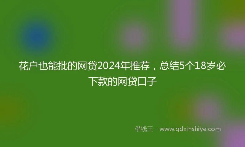 花户也能批的网贷2024年推荐,总结5个18岁必下款的网贷口子