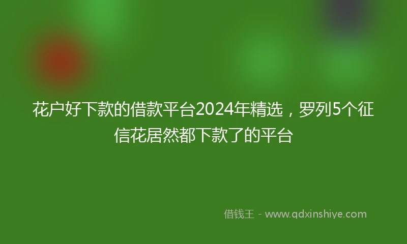 花户好下款的借款平台2024年精选，罗列5个征信花居然都下款了的平台