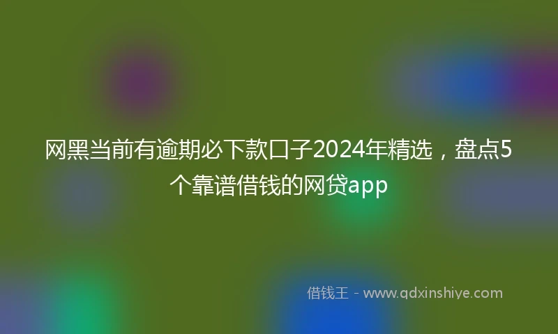 网黑当前有逾期必下款口子2024年精选，盘点5个靠谱借钱的网贷app