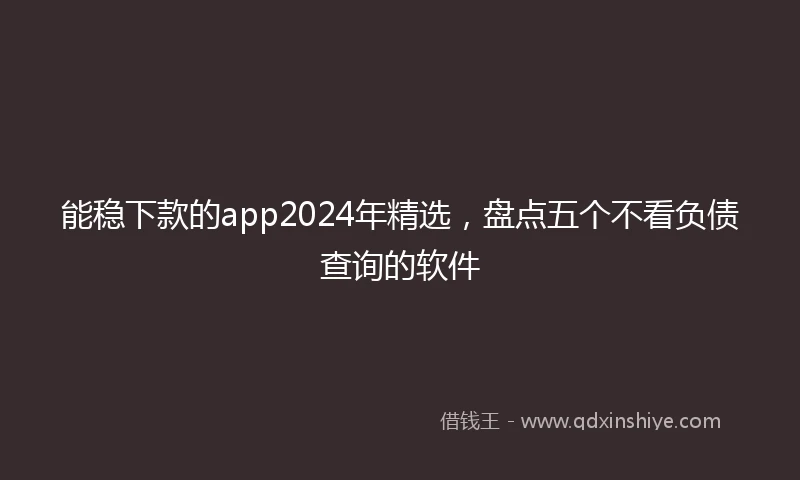 能稳下款的app2024年精选，盘点五个不看负债查询的软件