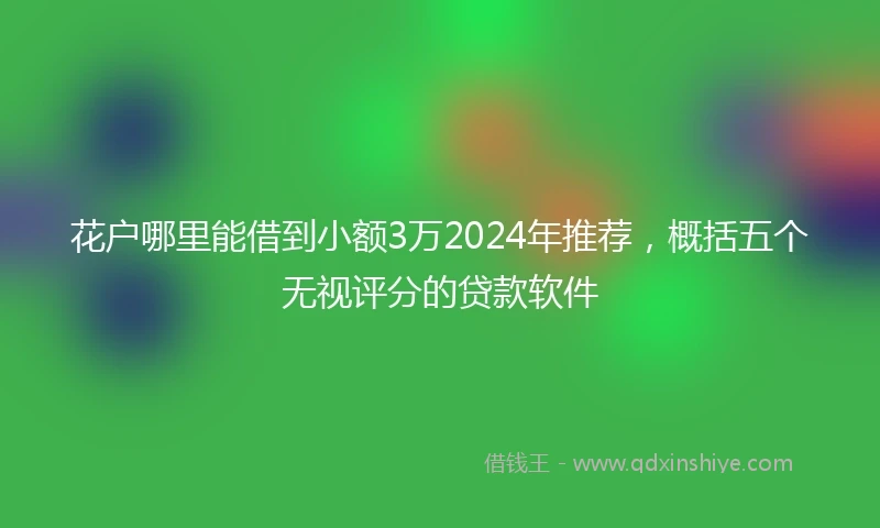 花户哪里能借到小额3万2024年推荐，概括五个无视评分的贷款软件