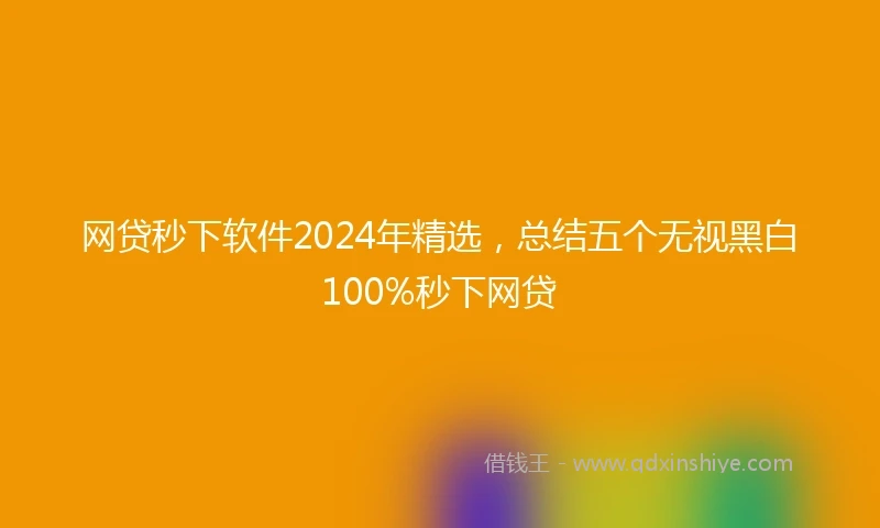 网贷秒下软件2024年精选，总结五个无视黑白100%秒下网贷