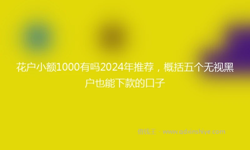 花户小额1000有吗2024年推荐，概括五个无视黑户也能下款的口子