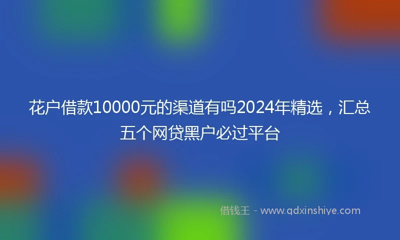 花户借款10000元的渠道有吗2024年精选，汇总五个网贷黑户必过平台