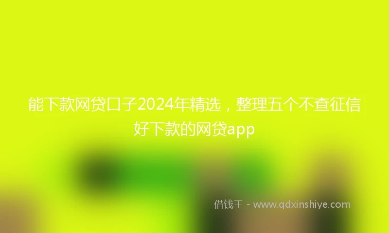 能下款网贷口子2024年精选，整理五个不查征信好下款的网贷app