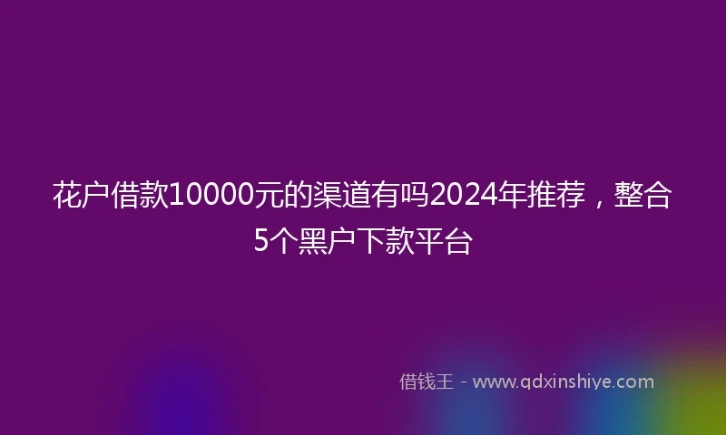 花户借款10000元的渠道有吗2024年推荐，整合5个黑户下款平台