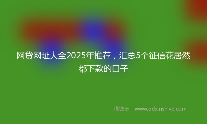 网贷网址大全2025年推荐，汇总5个征信花居然都下款的口子