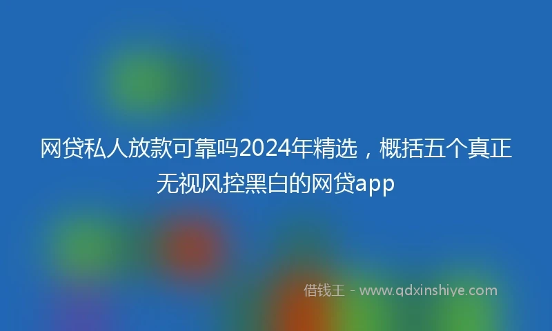网贷私人放款可靠吗2024年精选，概括五个真正无视风控黑白的网贷app
