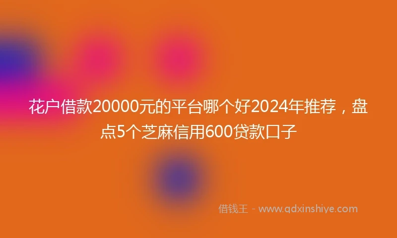 花户借款20000元的平台哪个好2024年推荐，盘点5个芝麻信用600贷款口子