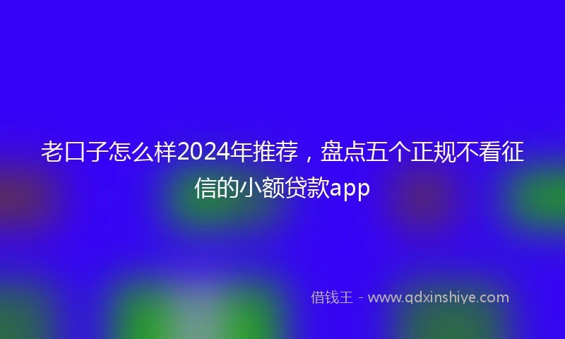 老口子怎么样2024年推荐，盘点五个正规不看征信的小额贷款app