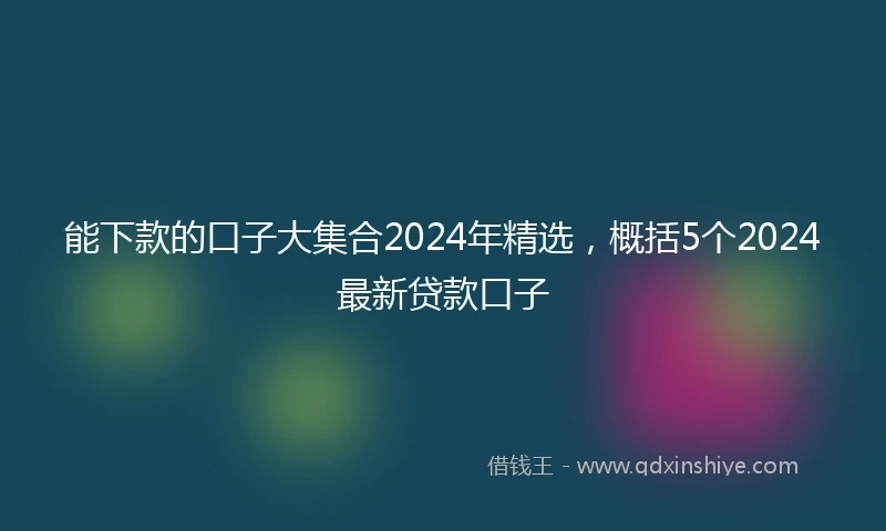 能下款的口子大集合2024年精选，概括5个2024最新贷款口子
