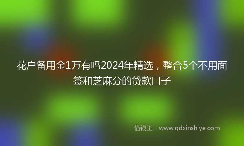 花户备用金1万有吗2024年精选，整合5个不用面签和芝麻分的贷款口子