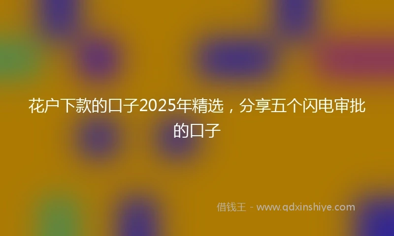 花户下款的口子2025年精选，分享五个闪电审批的口子