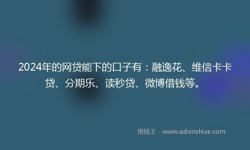 2024年的网贷能下的口子有：融逸花、维信卡卡贷、分期乐、读秒贷、微博借钱等。
