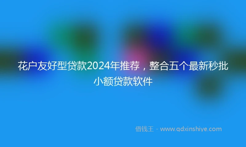 花户友好型贷款2024年推荐，整合五个最新秒批小额贷款软件