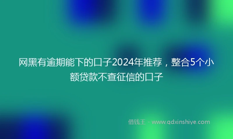 网黑有逾期能下的口子2024年推荐，整合5个小额贷款不查征信的口子