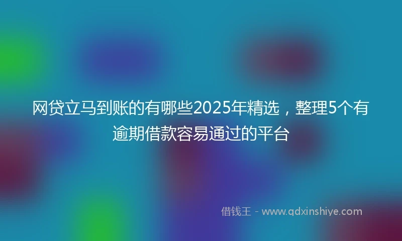 网贷立马到账的有哪些2025年精选，整理5个有逾期借款容易通过的平台