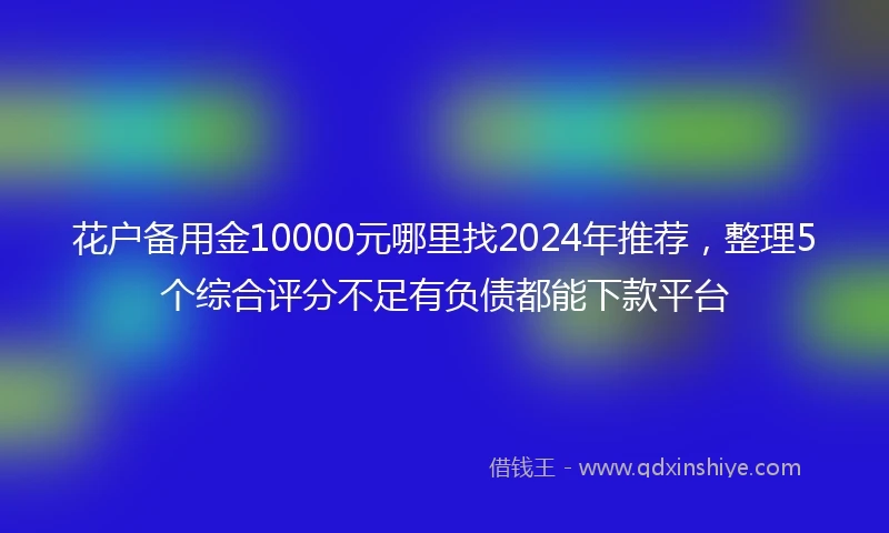 花户备用金10000元哪里找2024年推荐，整理5个综合评分不足有负债都能下款平台