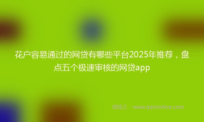 花户容易通过的网贷有哪些平台2025年推荐,盘点五个极速审核的网贷app