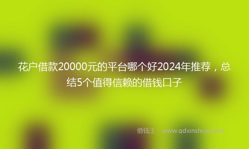 花户借款20000元的平台哪个好2024年推荐，总结5个值得信赖的借钱口子