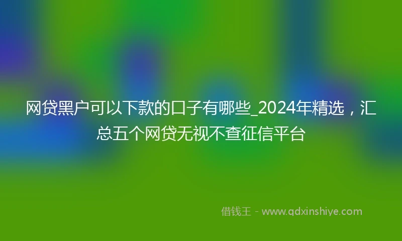 网贷黑户可以下款的口子有哪些_2024年精选，汇总五个网贷无视不查征信平台