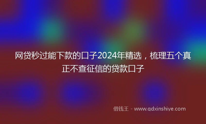 网贷秒过能下款的口子2024年精选，梳理五个真正不查征信的贷款口子