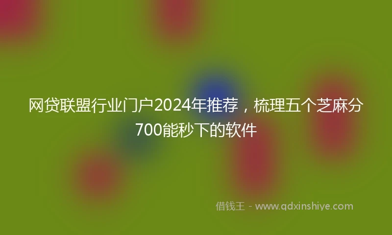 网贷联盟行业门户2024年推荐，梳理五个芝麻分700能秒下的软件