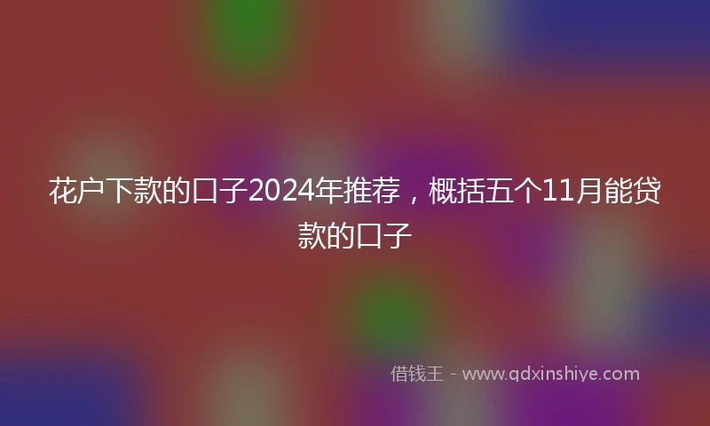 花户下款的口子2024年推荐，概括五个11月能贷款的口子