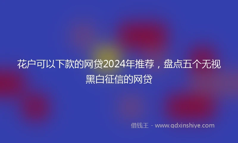 花户可以下款的网贷2024年推荐，盘点五个无视黑白征信的网贷
