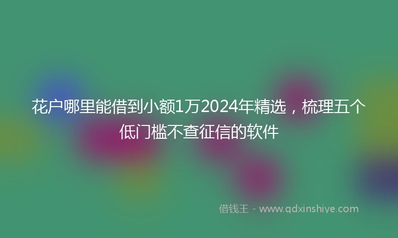 花户哪里能借到小额1万2024年精选，梳理五个低门槛不查征信的软件