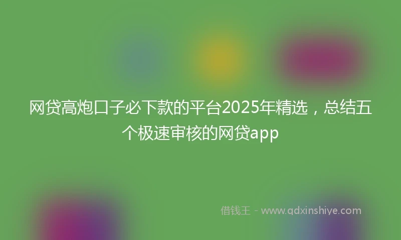 网贷高炮口子必下款的平台2025年精选，总结五个极速审核的网贷app