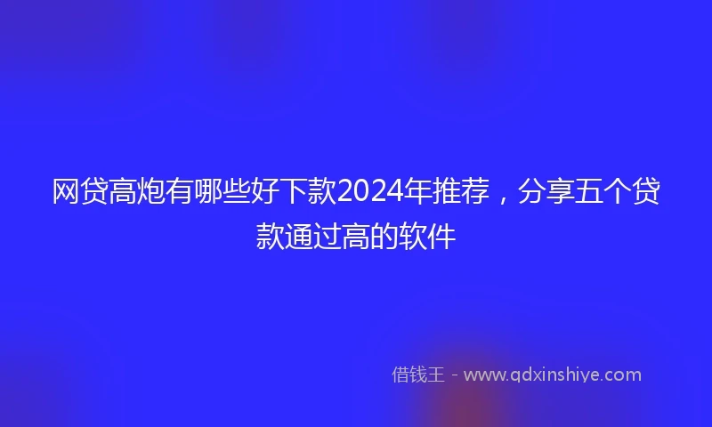 网贷高炮有哪些好下款2024年推荐，分享五个贷款通过高的软件