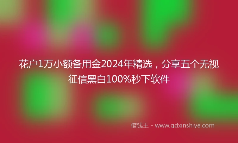 花户1万小额备用金2024年精选，分享五个无视征信黑白100%秒下软件