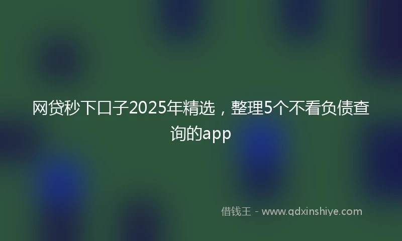 网贷秒下口子2025年精选，整理5个不看负债查询的app
