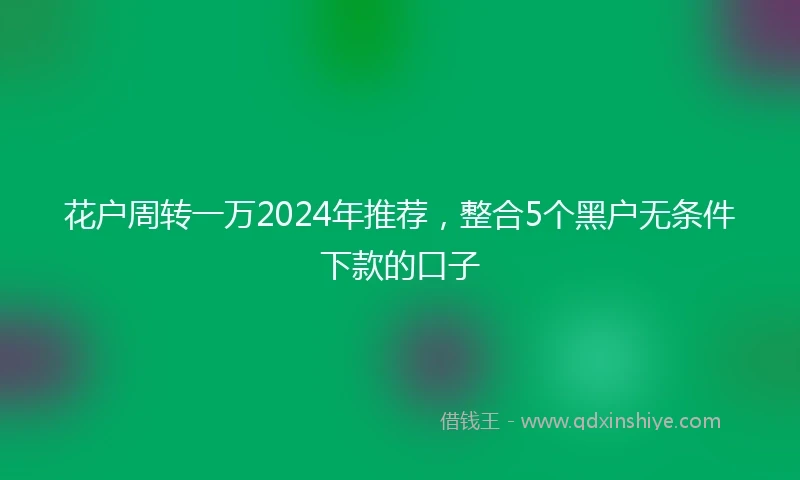 花户周转一万2024年推荐，整合5个黑户无条件下款的口子