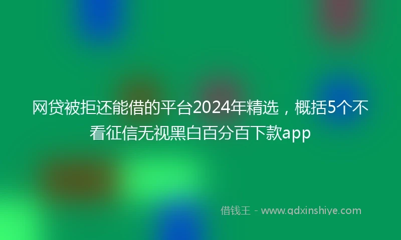 网贷被拒还能借的平台2024年精选，概括5个不看征信无视黑白百分百下款app